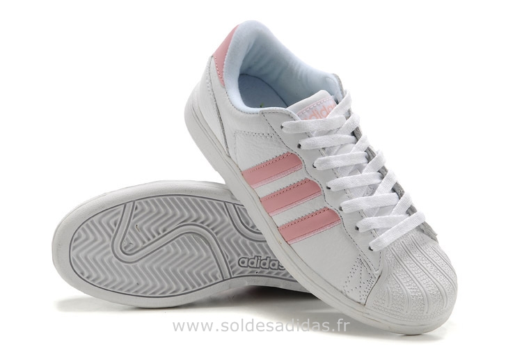 adidas superstar femme blanche et rose